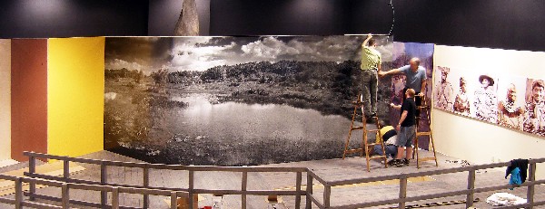 Installation of Clyde Butcher's Long Key Photomural - click for closeup