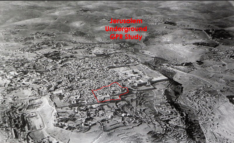 Aerial View of Jerusalem in 1910 - click for Map of GPR Sites