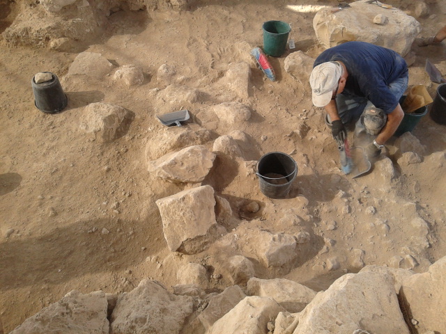 Some of the walls we're tracing in the GPR data at Tel Burna June 2013