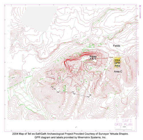 Tell es-Safi Site Map: Bird's Eye View