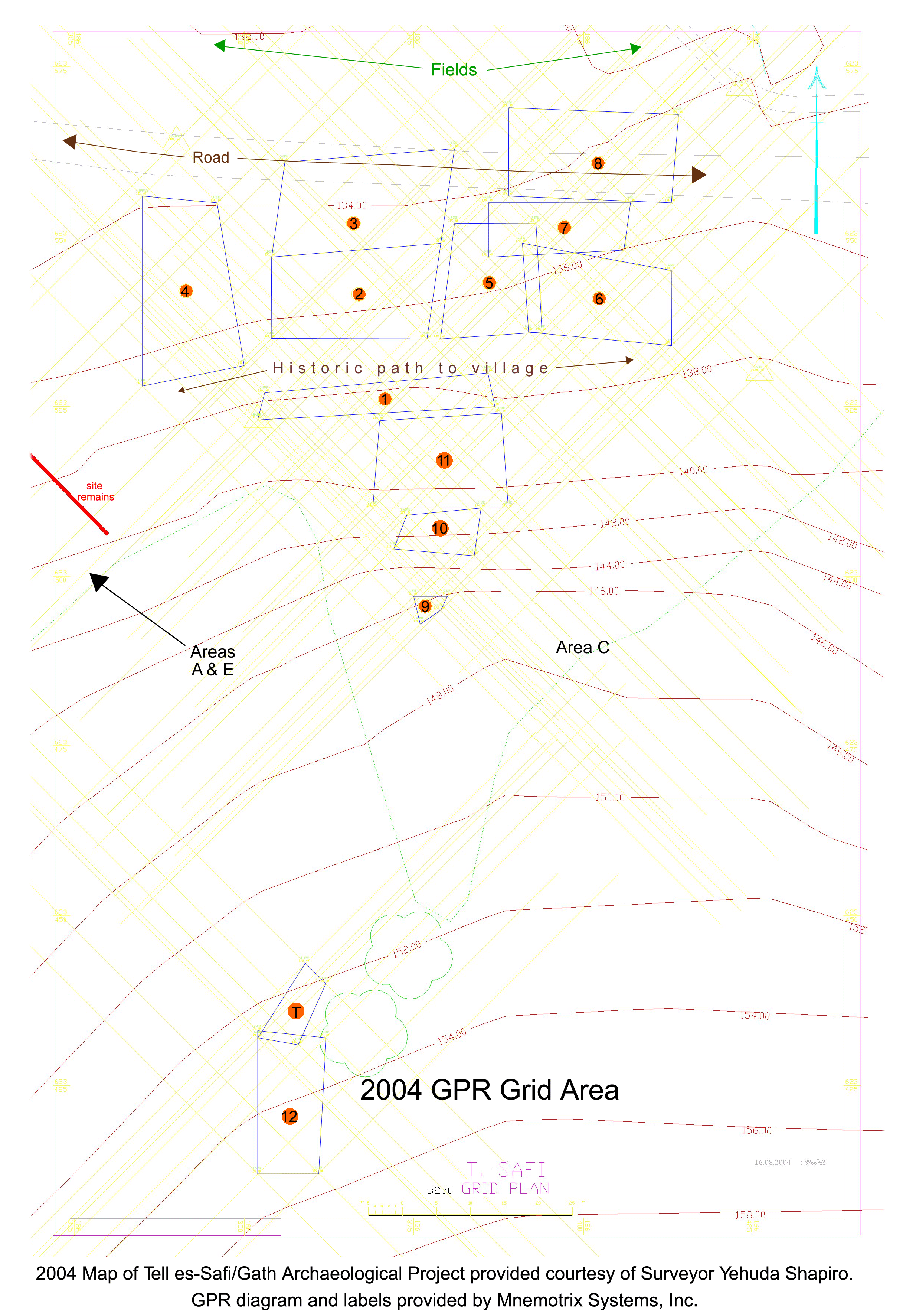 CloseUp of GPR Grids on Site Map