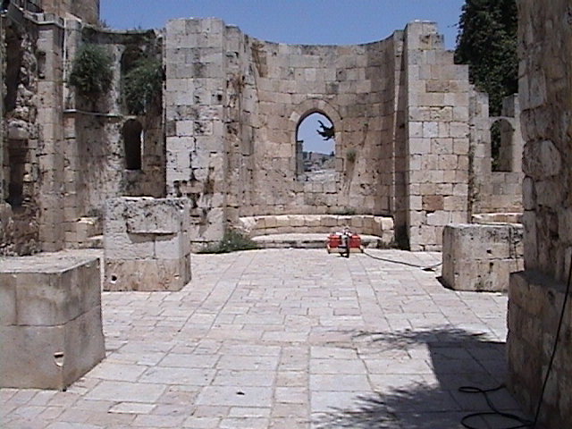 Click here for animated view of Upper Courtyard GPR Study (east view on kotel/western wall)